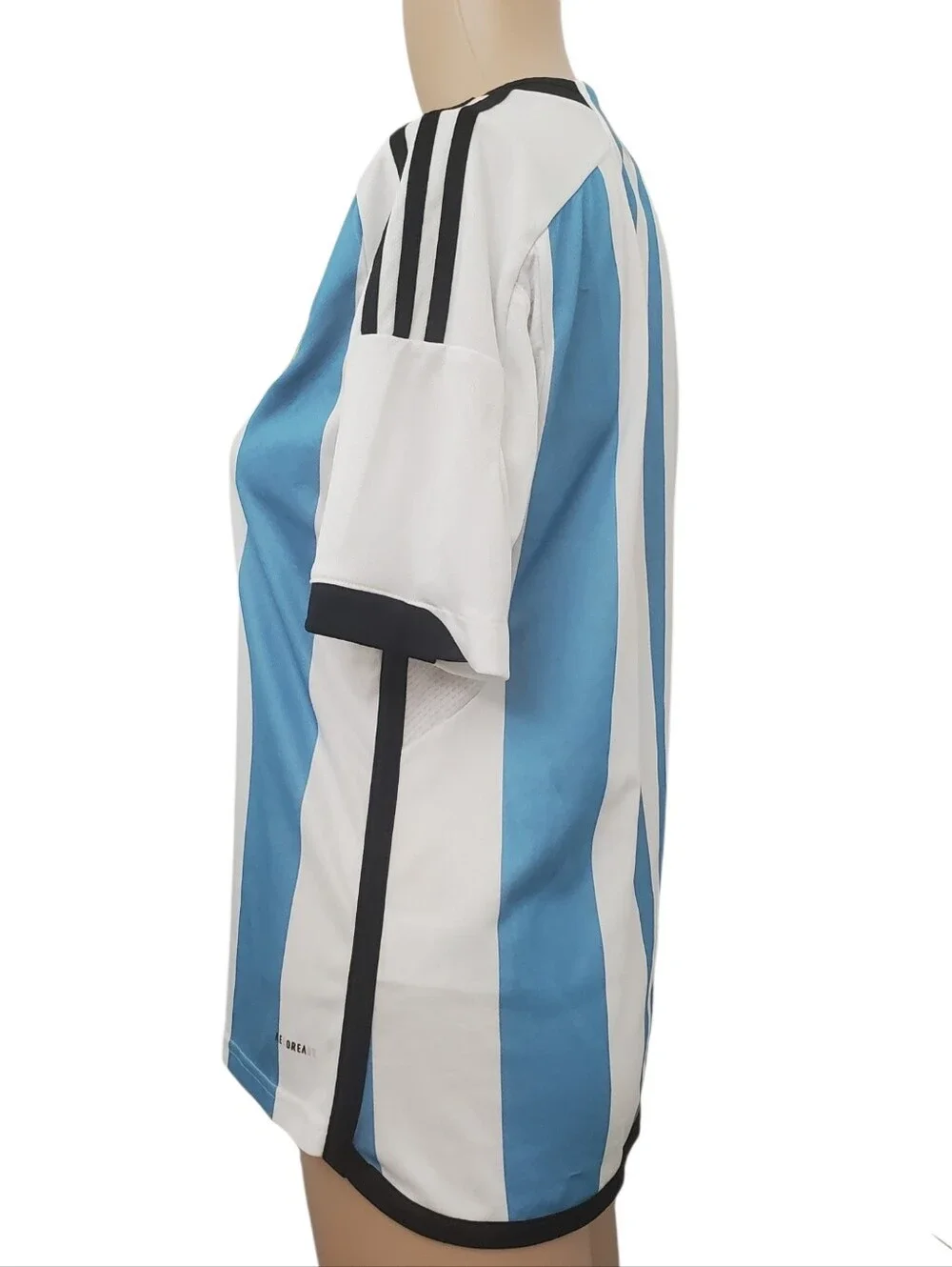 Adidas Argentina 2022 Soccer Blue & White Striped Youth Soccer Jersey (L/13-14Y)